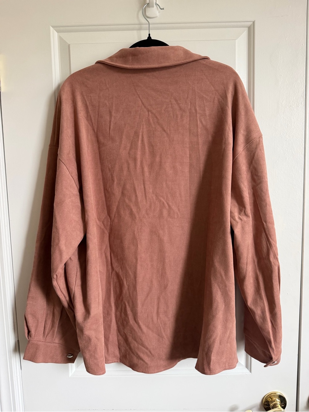 Dusty Rose Button-Front Shacket - Picture 4 of 5